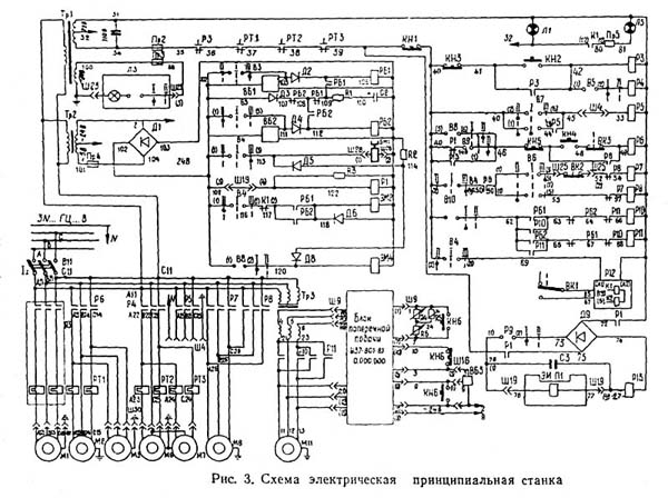 3Е711В електрична схема плоскошліфувального верстата Схема електрична плоскошліфувального верстата 3Е711В